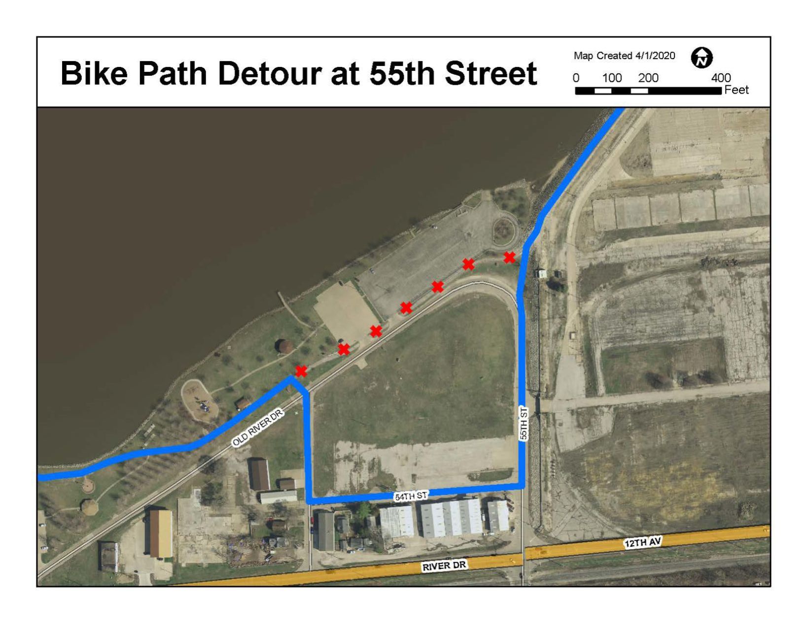 Bike path detour